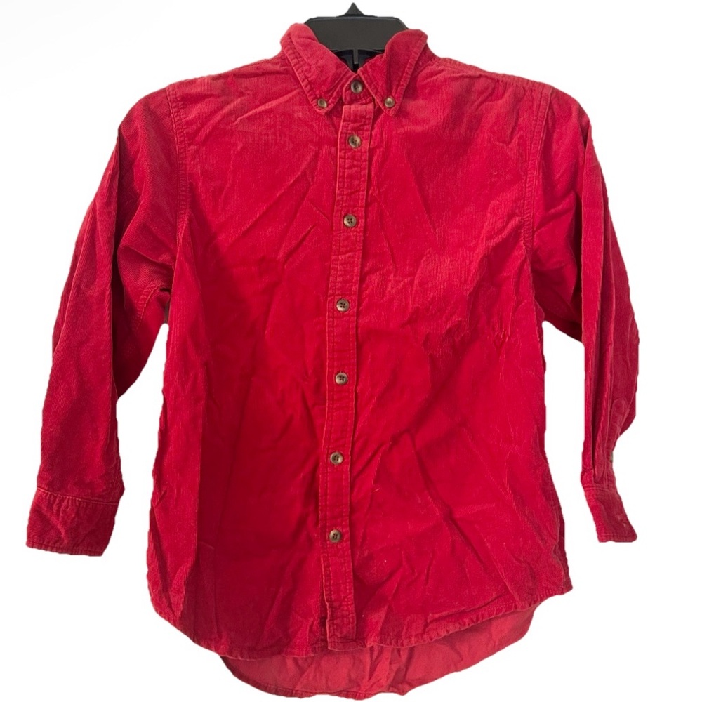 The Children's Place Red Corduroy Button Down Shirt Collared Boys 100% Cotton